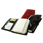 pocket planner with crocodile-grain leather cover