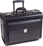 pilot catalog case, telescoping handle, leather case, leather catalog case