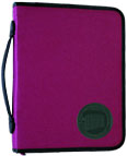 Burgundy-colored ring binder with vinyl strap handle
