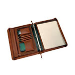 zippered leather binder-folio